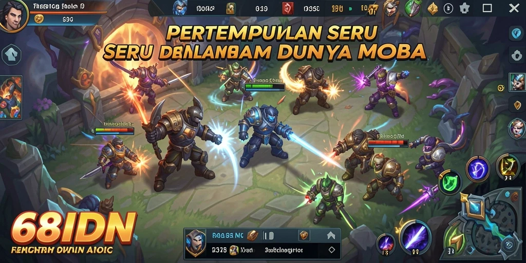 Screenshot gameplay seru dengan aksi MOBA yang menegangkan.