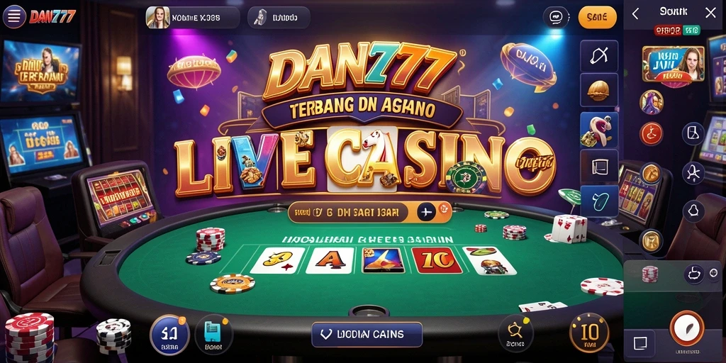 Screenshot gameplay <strong>DAN777</strong> menampilkan dealer langsung dan suasana kasino yang menyerupai aslinya.