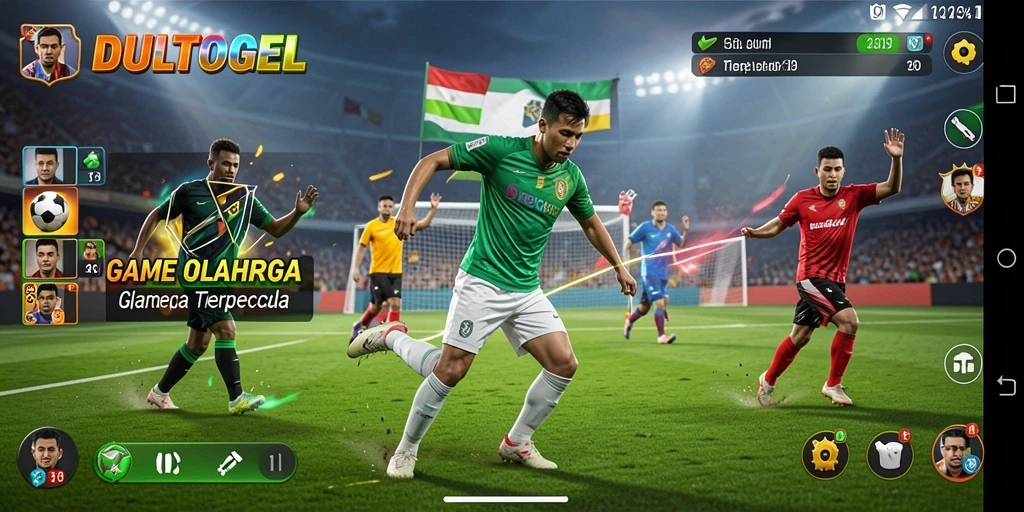 Tangkapan layar gameplay DULTOGEL menampilkan aksi olahraga yang mendebarkan.