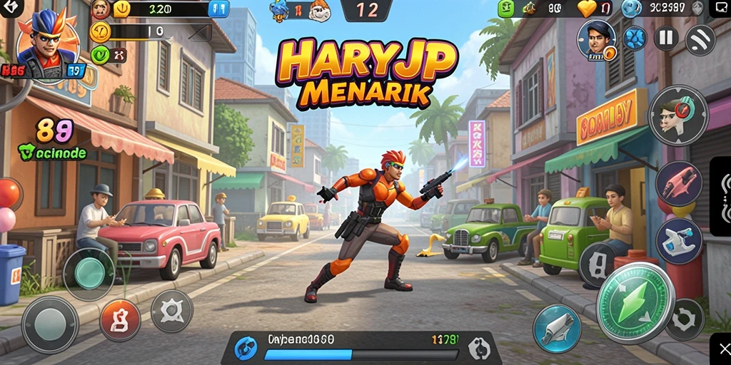 Tampilan gameplay seru dan penuh warna dalam HARAPJP.