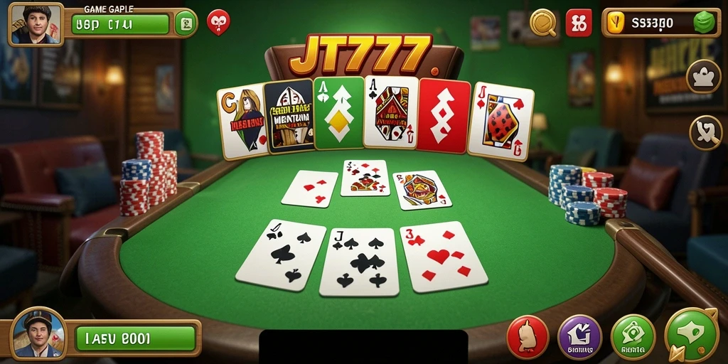 Screenshot gameplay JT777 menampilkan keseruan bermain Gaple.