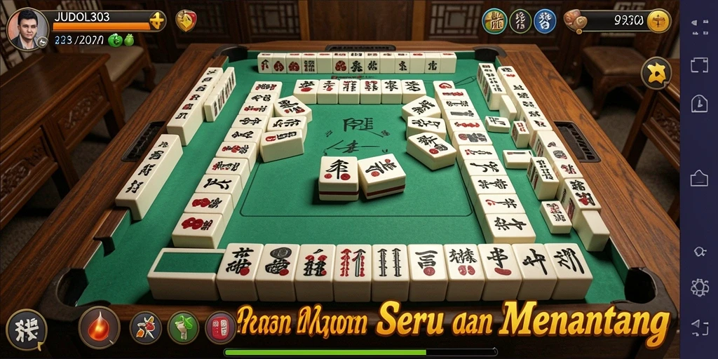 Screenshot JUDOL303 menampilkan gameplay Mahjong yang menantang.