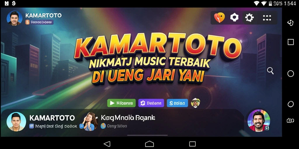 Screenshot KAMARTOTO menampilkan gameplay musik yang penuh warna.