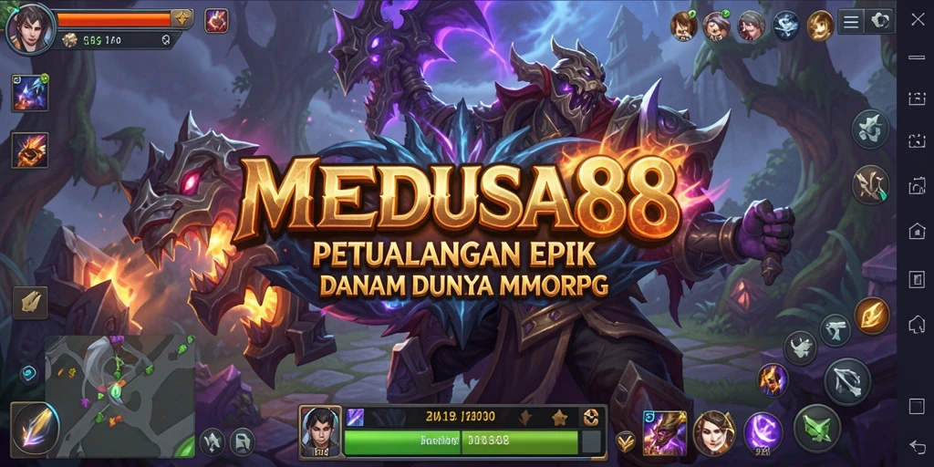Tampilan pemain yang sedang bertarung dalam pertempuran MMORPG.