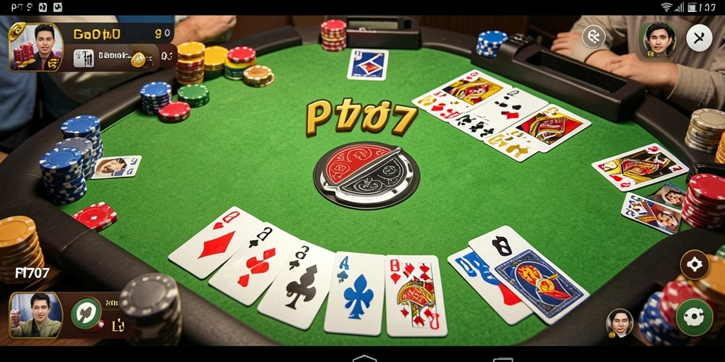 Tampilan gameplay PT707 yang menegangkan dan menyenangkan saat bermain Gaple.