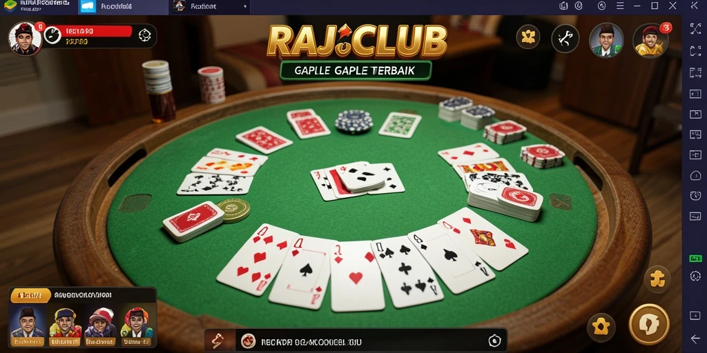 Tampilan gameplay seru dalam RAJACLUB yang menampilkan kartu Gaple.