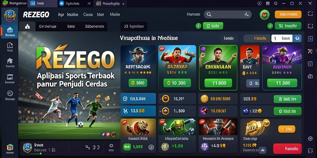 Tampilan menarik dari gameplay <strong>REZEGO</strong> dalam taruhan olahraga.