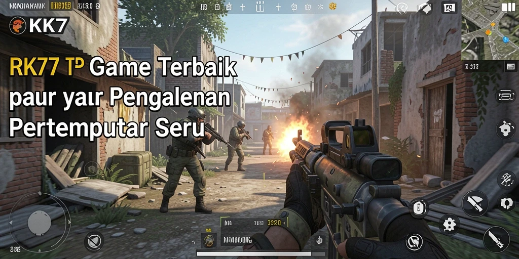 Gameplay RK77 yang seru dengan aksi tembak-menembak intens.