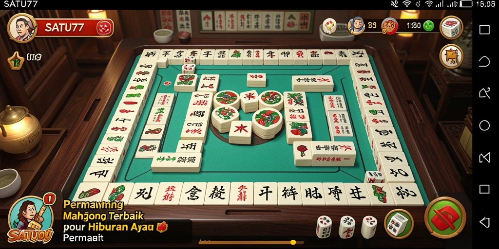 Screenshot SATU77 menampilkan gameplay Mahjong yang seru dan menantang.