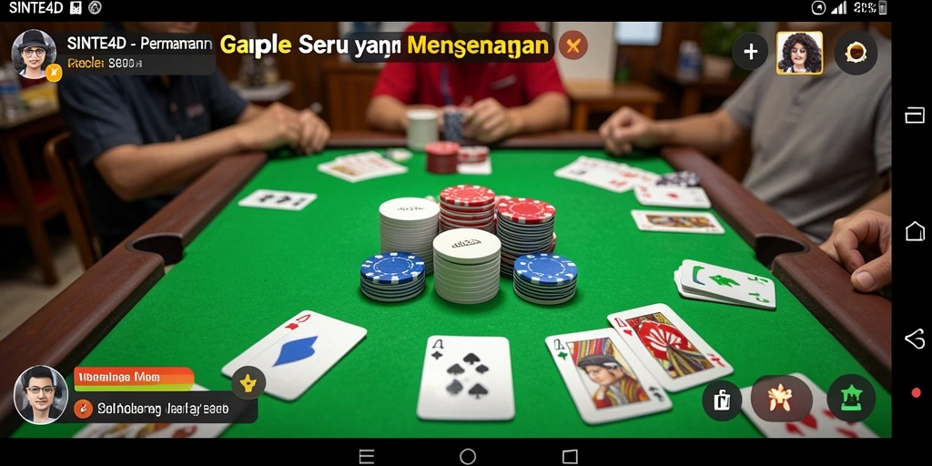Screenshot gameplay SINTE4D yang menunjukkan keseruan bermain Gaple.