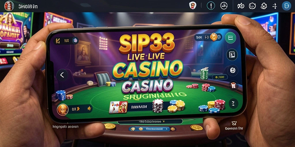 Screenshot gameplay Live Casino yang menampilkan dealer profesional dan suasana kasino langsung.
