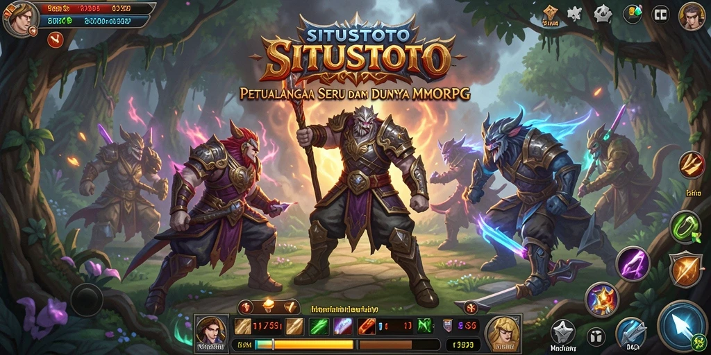 Screenshot gameplay SITUSTOTO yang menunjukkan pertempuran seru dan interaksi pemain.
