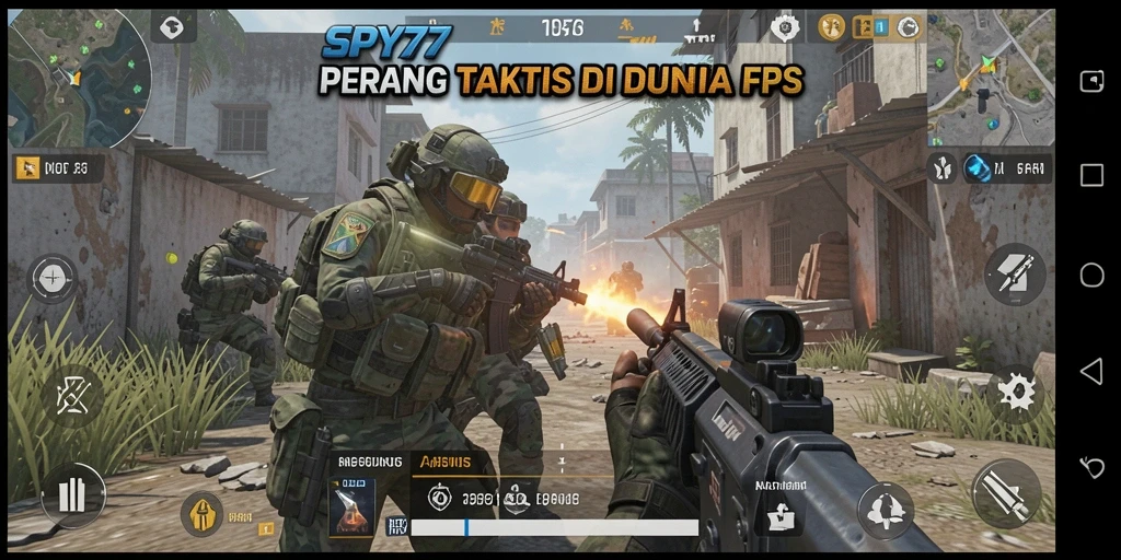 Tangkapan layar SPY77 menampilkan aksi tembak-menembak yang mendebarkan di medan perang.