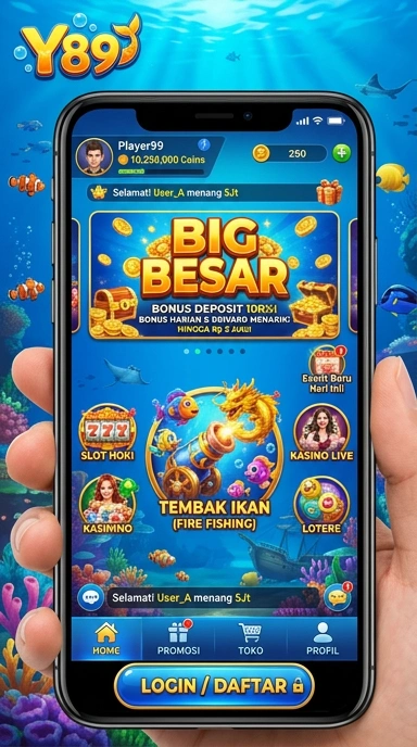 Tampilan antarmuka y89 yang sederhana dan menarik.